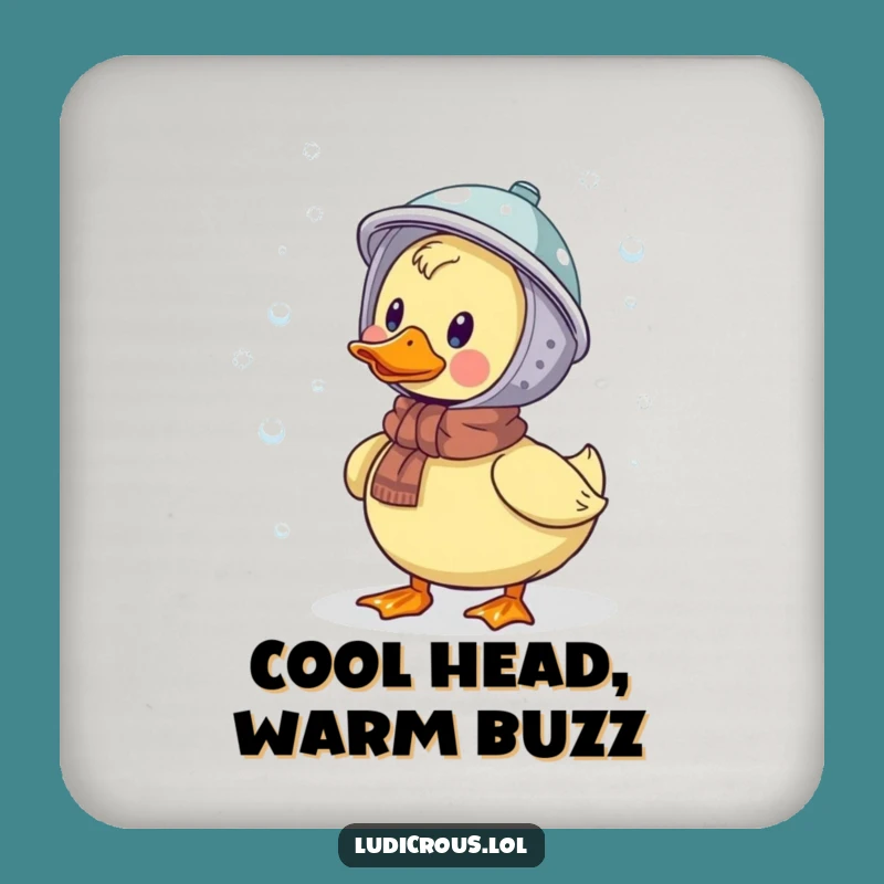 Funny Duck Drink Coaster: Protect Surfaces with Snowy Laughs