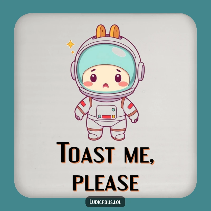 Funny Astronaut Drink Coaster: Toaster Head Mishap, Hilarious Protector Gift