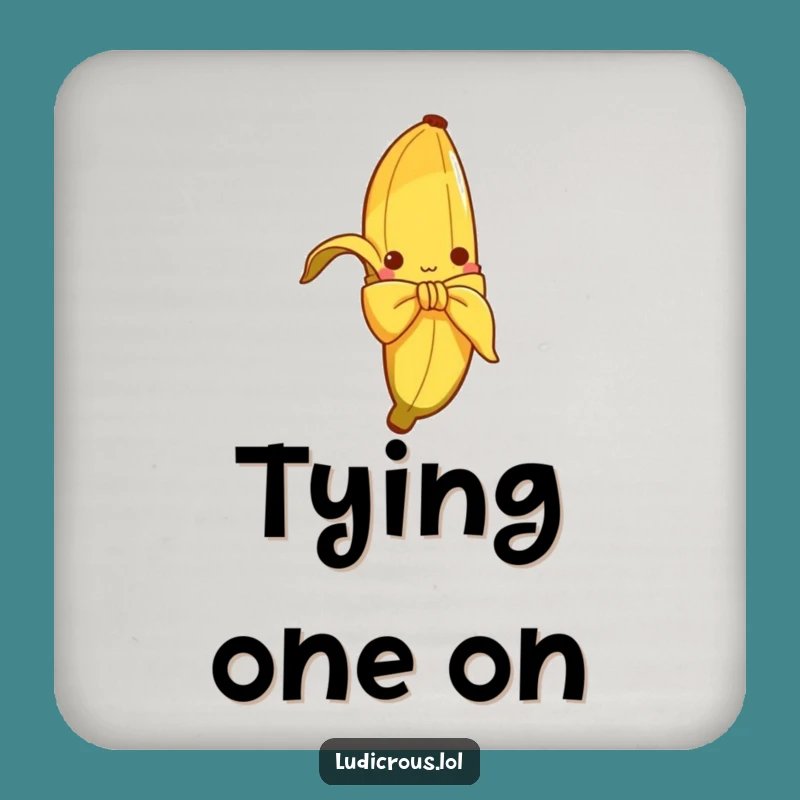 Funny Banana Peel Bow Coaster Set: Protect Surfaces with Hilarious Art