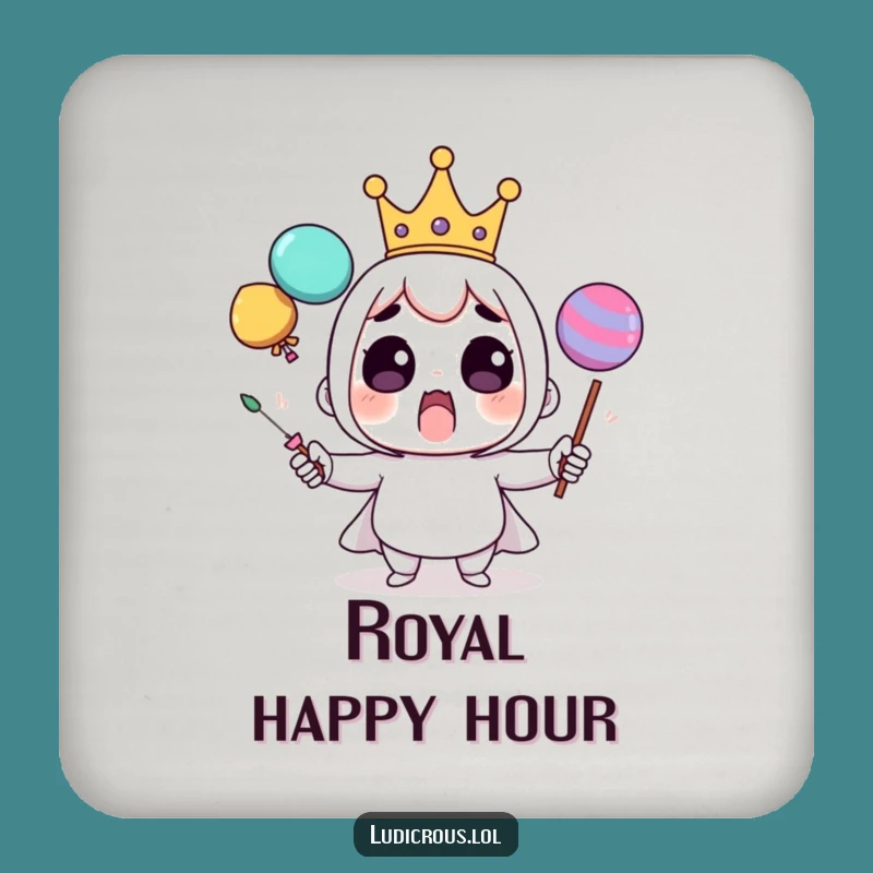 Funny Juggling Crown Coaster: Protect Surfaces with Royal Flair, Perfect Funny Gift