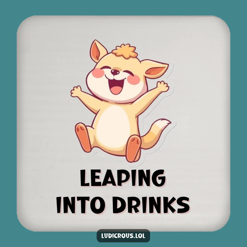 Funny Mid-Leap Animal Coaster: Protect Surfaces with Joy, Perfect Funny Gift
