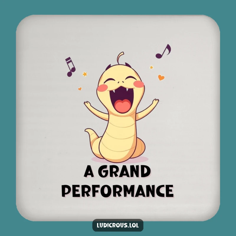 Funny Opera Worm Drink Coaster: Protect Surfaces with Hilarious Style - Gift!