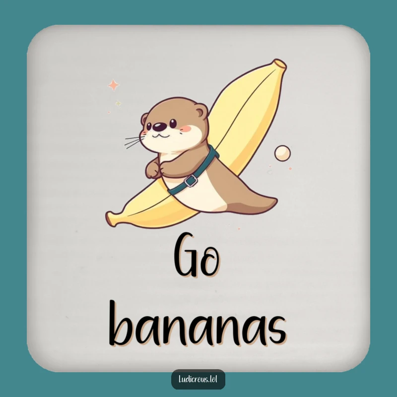 Funny Otter Banana Space Flight Coaster - Protect Surfaces with Cosmic Laughs