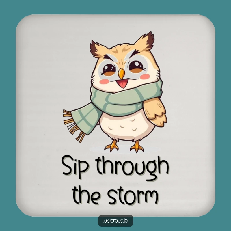 Funny Owl Windblown Coaster Set: Protect Surfaces from Gusty Drinks