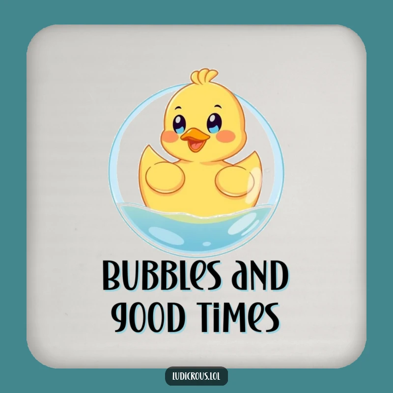 Funny Rubber Ducky Coasters - Protect Tables with Bubble Float Charm