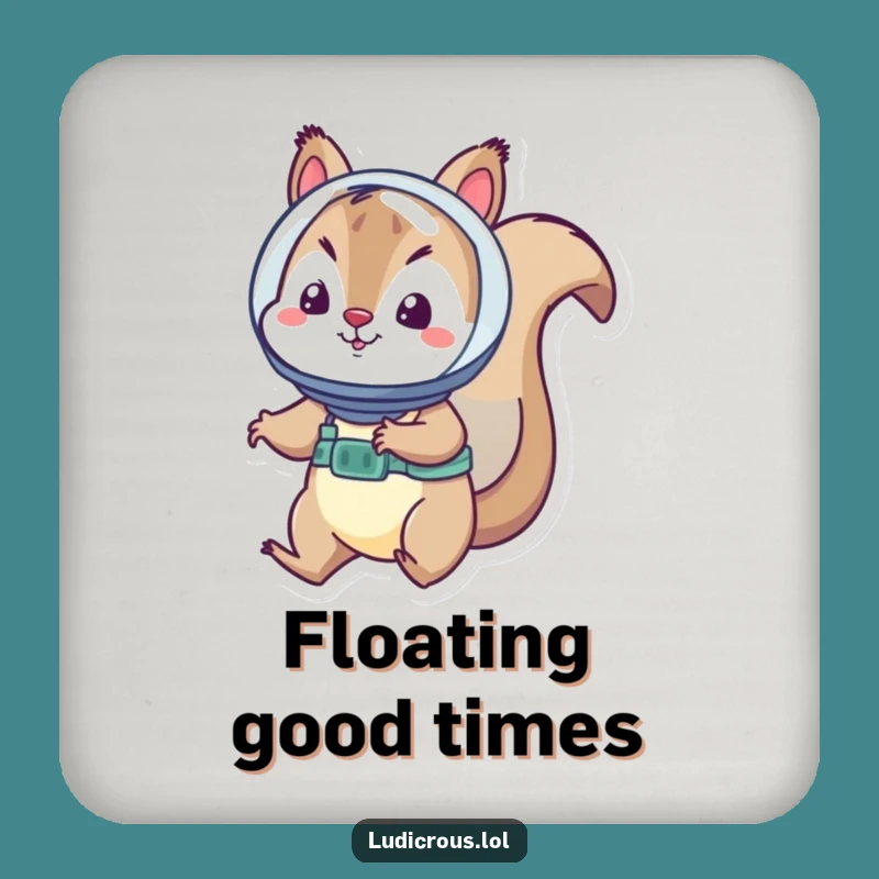 Funny Squirrel Coaster - Protect Surfaces from Space Debris!