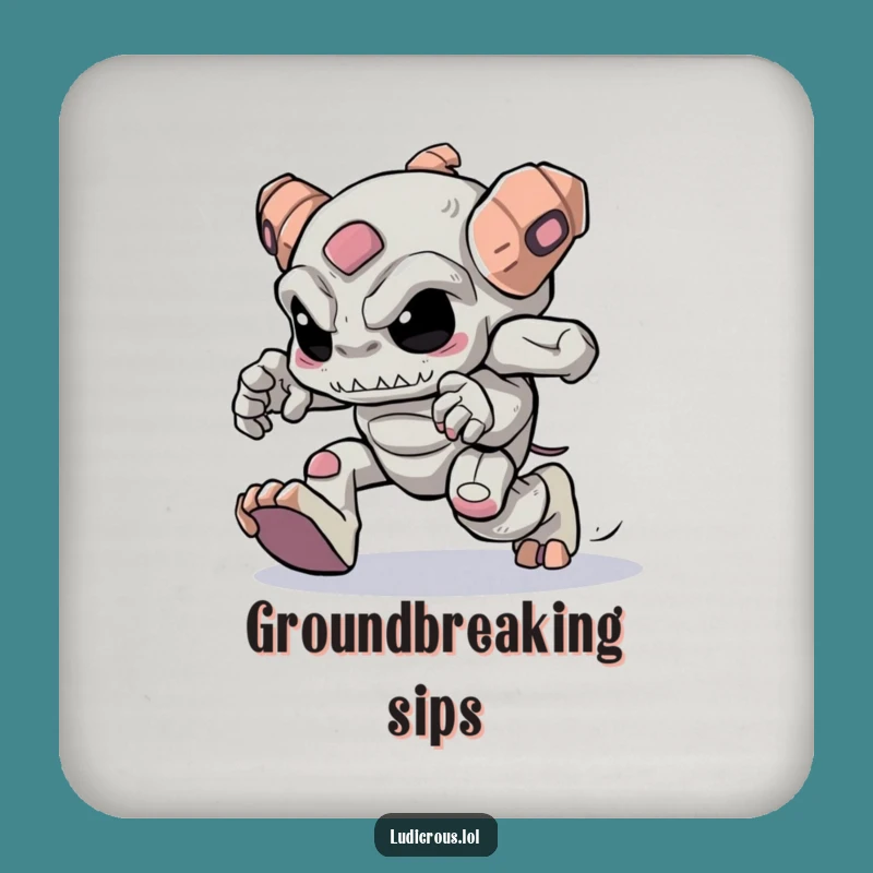 Funny Golem Skipping Coaster - Protect Surfaces with Determination!