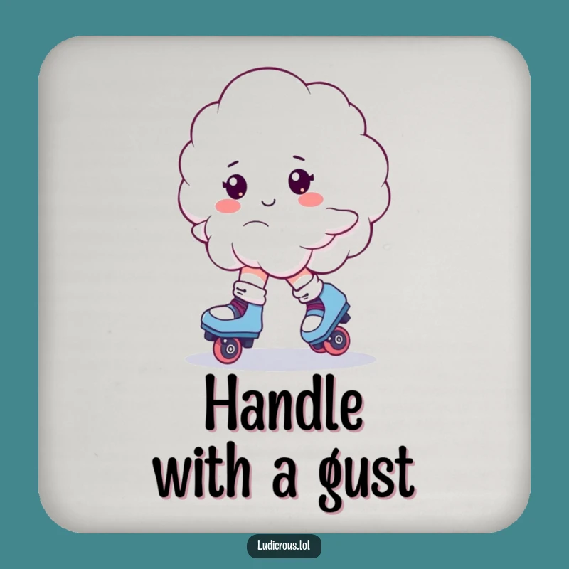 Funny Cloud Roller Skates Drink Coaster: Protect Surfaces with Whimsy - Gift!