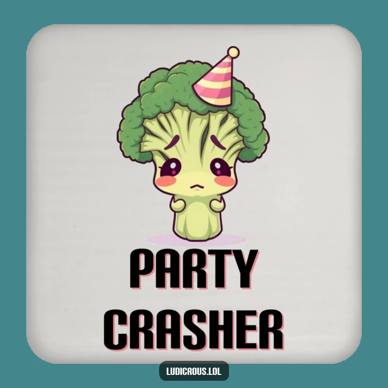Funny Broccoli Party Coasters: Protect Surfaces with Veggie Humor, Great Gift