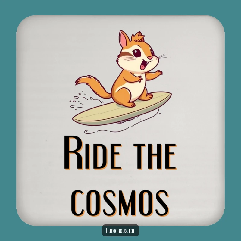 Funny Chipmunk Comet Surf Coaster - Protect Surfaces with Cosmic Laughs