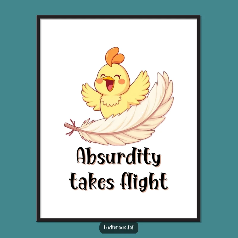 Funny Rubber Chicken Poster: Hilarious Wall Art, Perfect Gift for Laughs