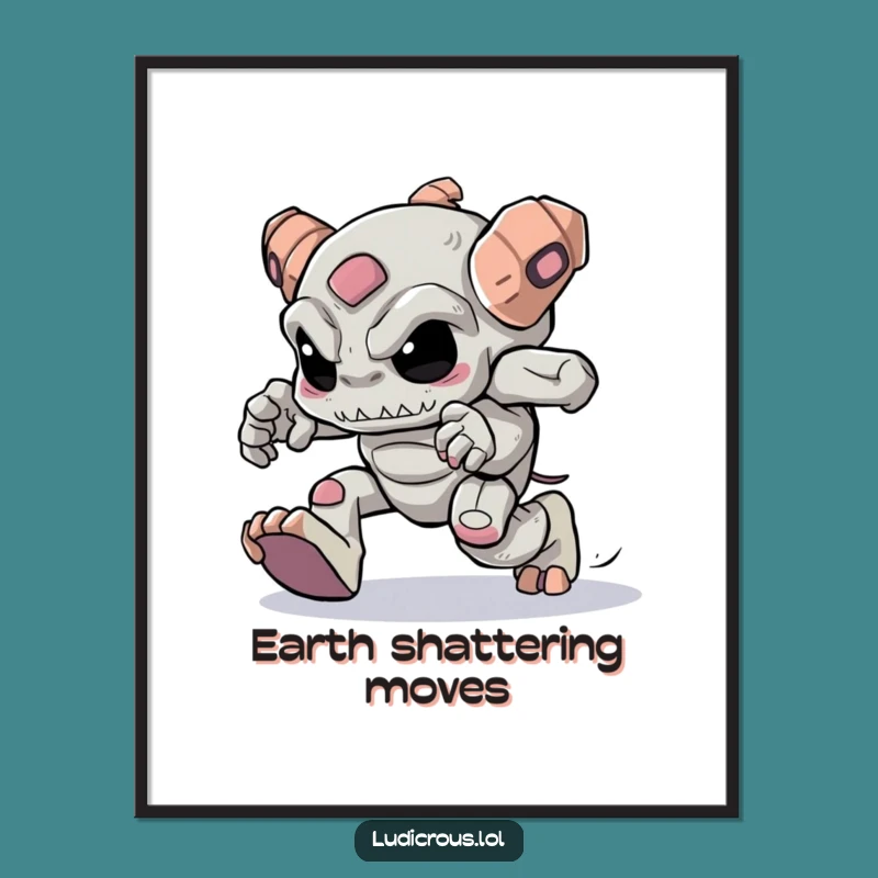 Funny Golem Skipping Poster - Hilarious Wall Art Decor!