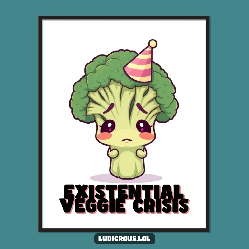 Funny Broccoli Party Poster: Hilarious Veggie Art, Perfect Wall Gift