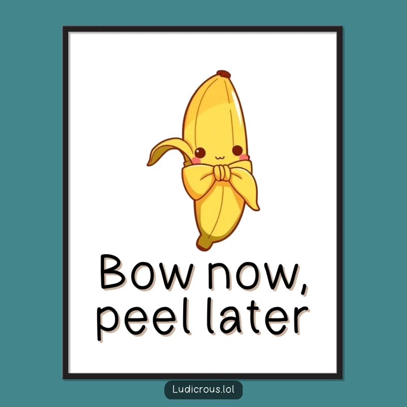 Funny Banana Peel Bow Poster: Hilarious Wall Art for a Laugh, Perfect Gift