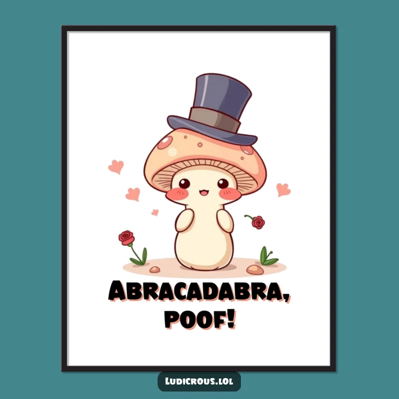 Funny Mushroom Magician Poster: Enchanting Wall Art for Your Space
