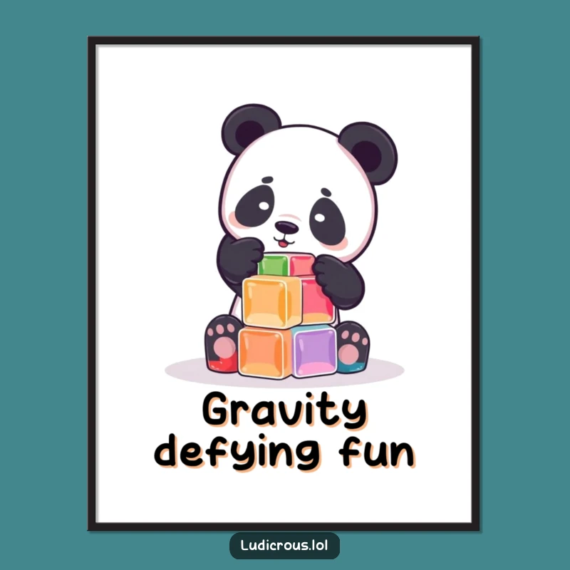 Funny Panda Jell-O Poster: Wobbly Wall Art for a Giggle