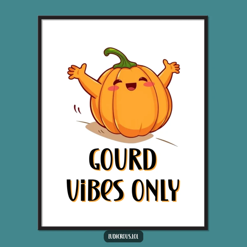 Funny Rolling Pumpkin Poster - Hilarious Halloween Wall Art!