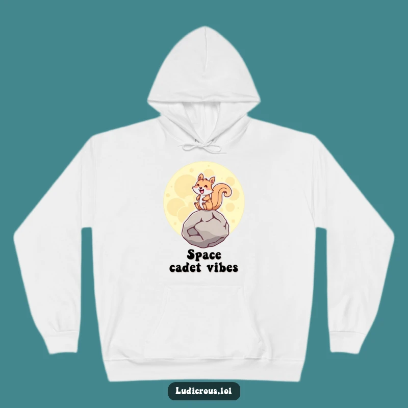 Cozy Funny Squirrel Moon Rock Hoodie: Galactic warmth and hilarious style for you!