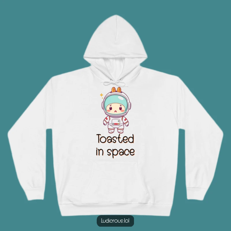 Funny Astronaut Hoodie: Toaster Head Mishap, Cozy & Hilarious Space Gift