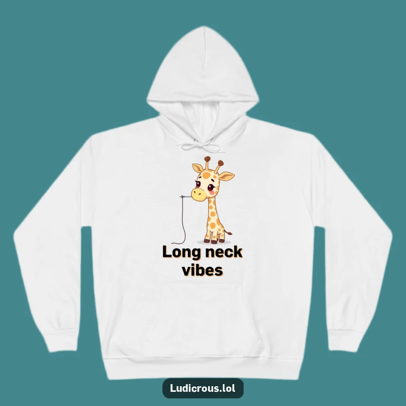 Funny Giraffe Hoodie: Wobbly Neck Needle Threading - Cozy Hilarious Gift