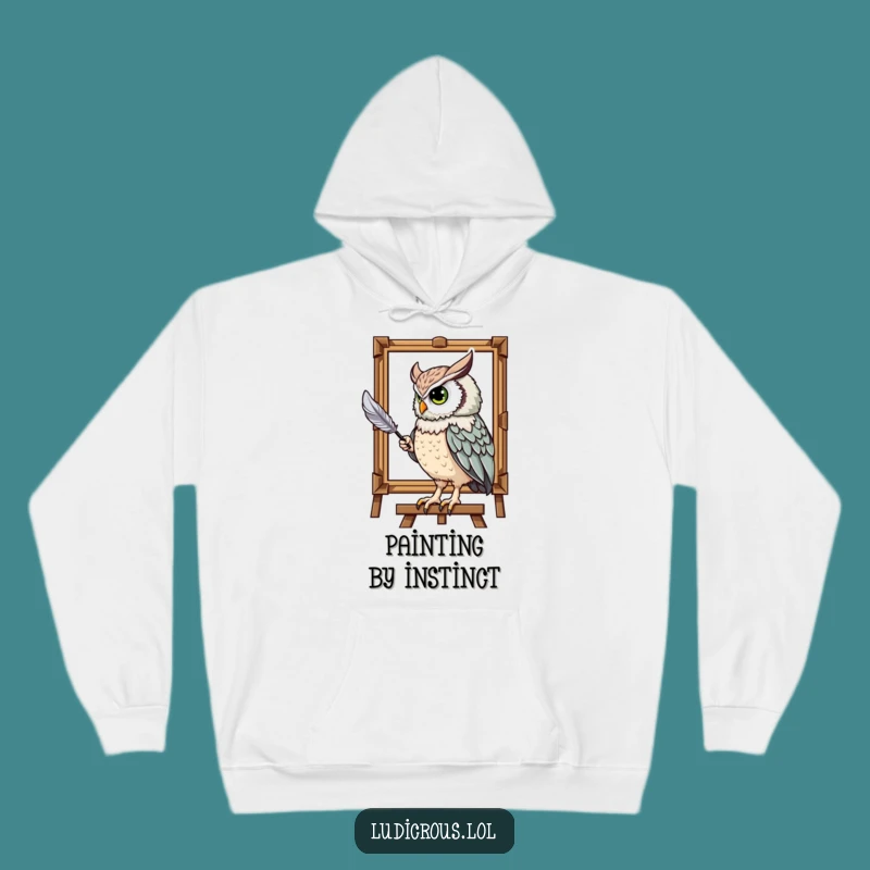 Funny Owl Painting Portrait Hoodie: Cozy Comfort for the Majestic Artist
