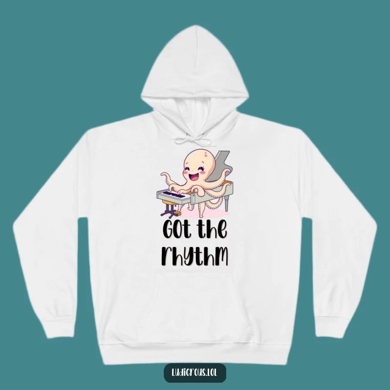 Funny Octopus Piano Hoodie: Cozy Musician Vibes, Perfect Hilarious Gift for Comfort!