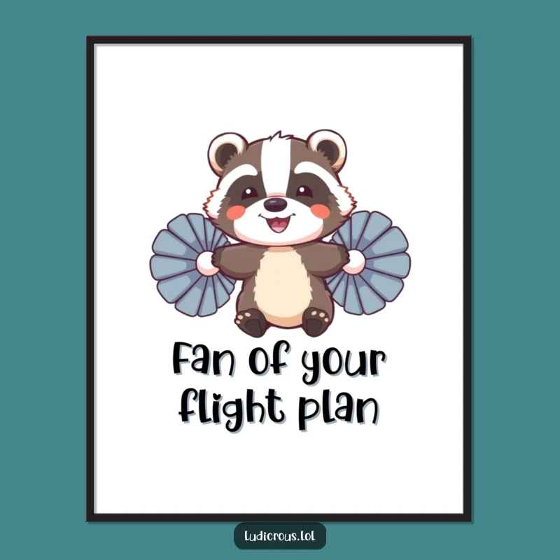 Free Printable Funny Badger Feather Fans Wall Art - Quirky Downloadable Decor Gift
