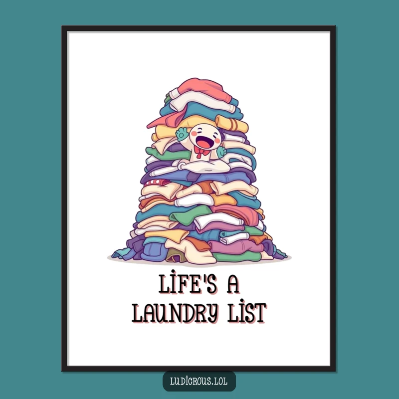 Funny Free Printable Wall Art: Sock Puppet Laundry Climb, Downloadable Decor