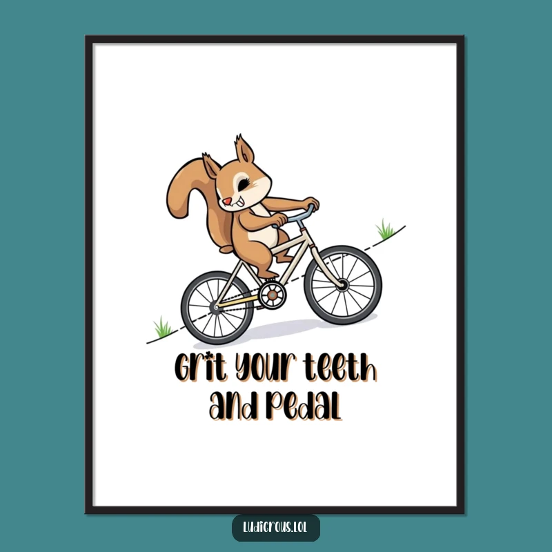 Free Printable Squirrel Bicycle Art: Funny Downloadable Decor for Motivation