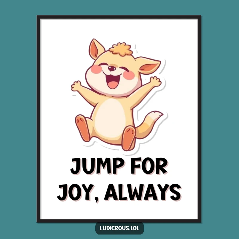 Funny Free Printable Wall Art: Leaping Animal - Hilarious Downloadable Decor