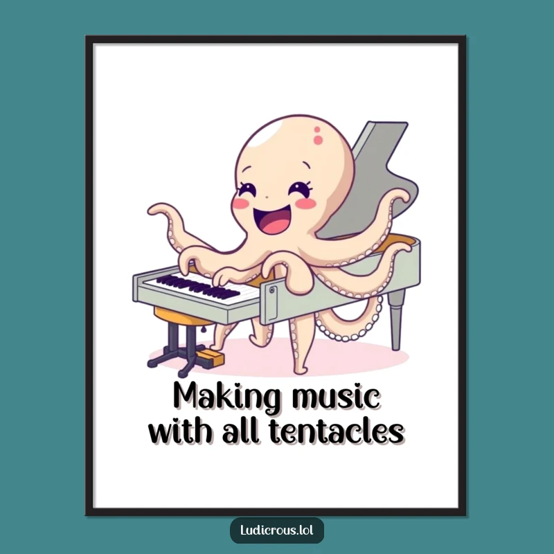 Funny Free Printable Wall Art: Octopus Pianist for a Musical DIY Decor