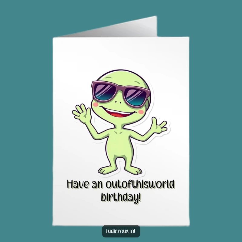 Free Printable Alien Birthday Card - Giggling Cosmic Fun, Downloadable DIY Gift!