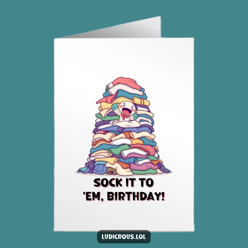 Free Printable Bday Card: Sock Puppet Laundry, Hilarious Downloadable Gift Idea