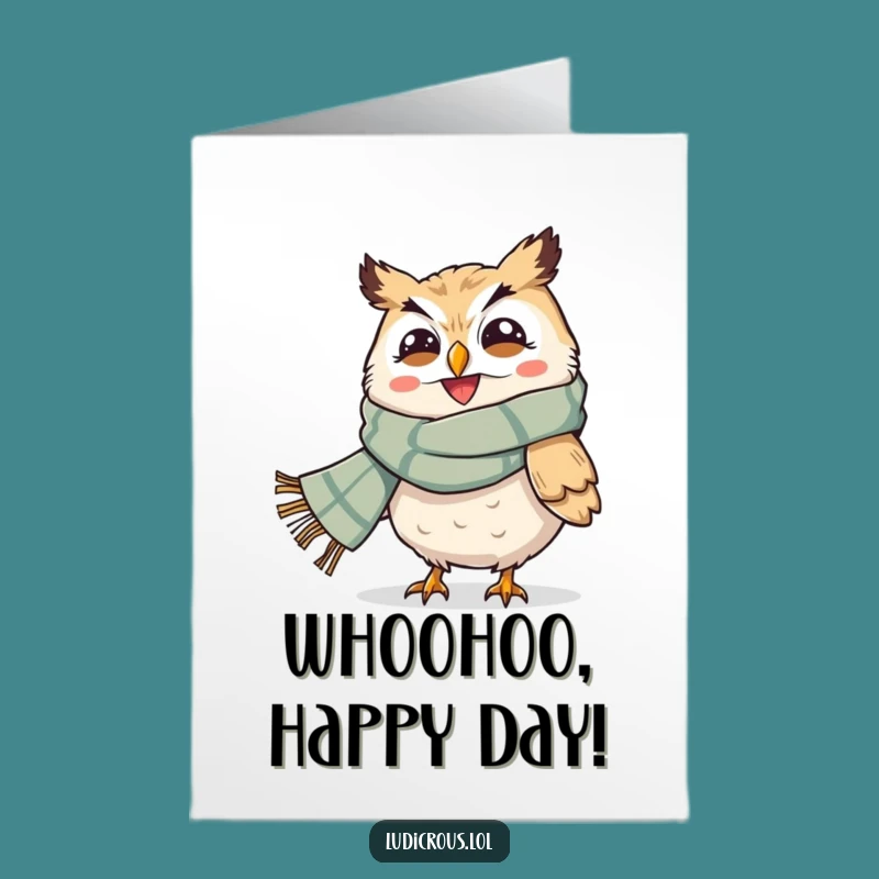 Free Printable Birthday Card: Windblown Owl - Hilarious Weather Fun Downloadable Gift