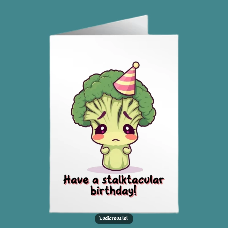 Free Printable Broccoli Birthday Card: Funny Downloadable Gift for Veggie Lovers
