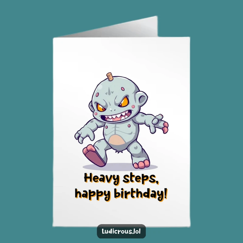 Free Printable Golem Birthday Card - Determined Skip Downloadable Gift for Fun