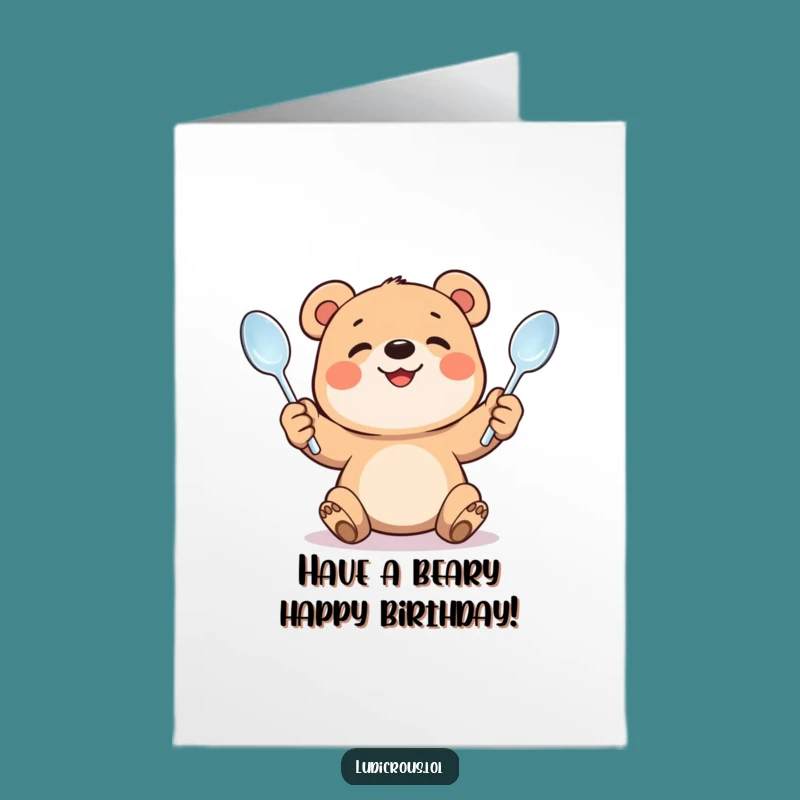 Funny Free Printable Bear Cub Birthday Card - Effortful Juggler Downloadable Gift