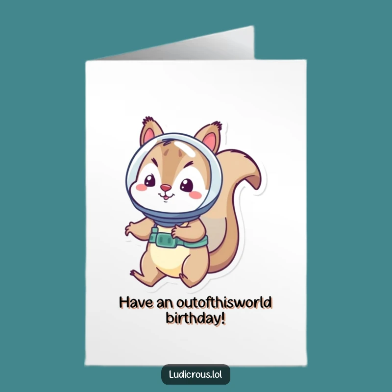 Free Printable Birthday Card: Squirrel Astronaut Space Fun!