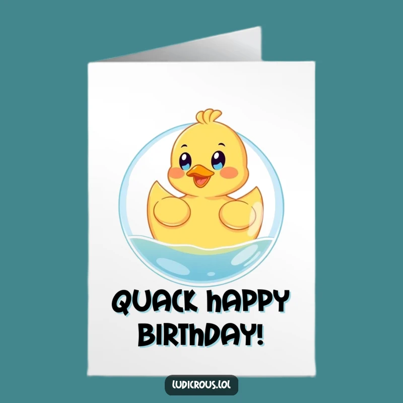 Free Printable Birthday Card: Happy Ducky Bubble, Joyful Downloadable Gift