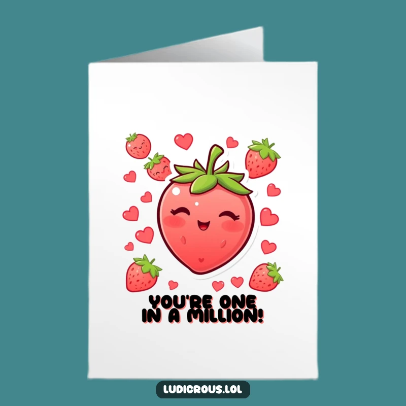 Free Printable Congrats Card: Cheeky Strawberry Wink for a Funny Downloadable Celebration!