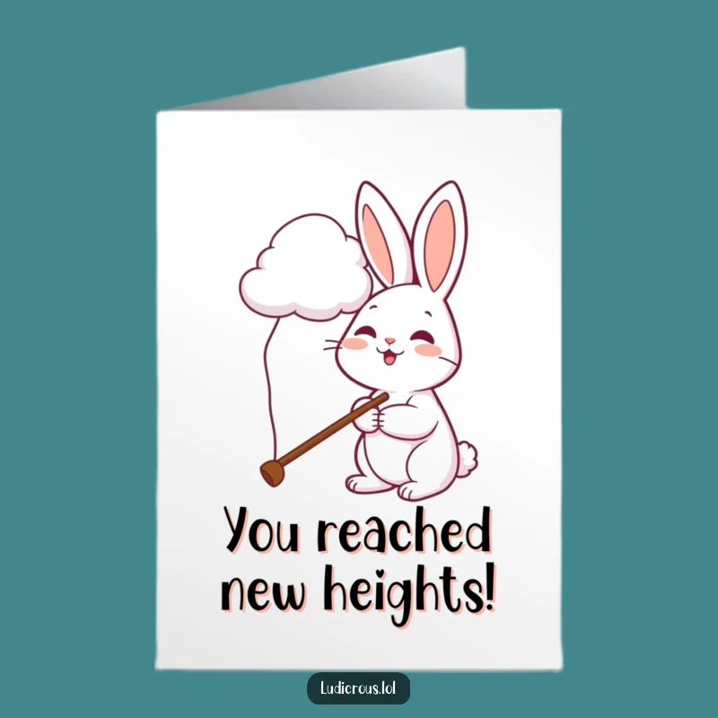 Free Printable Congrats Card: Rabbit Pets Cloud Long Pole!