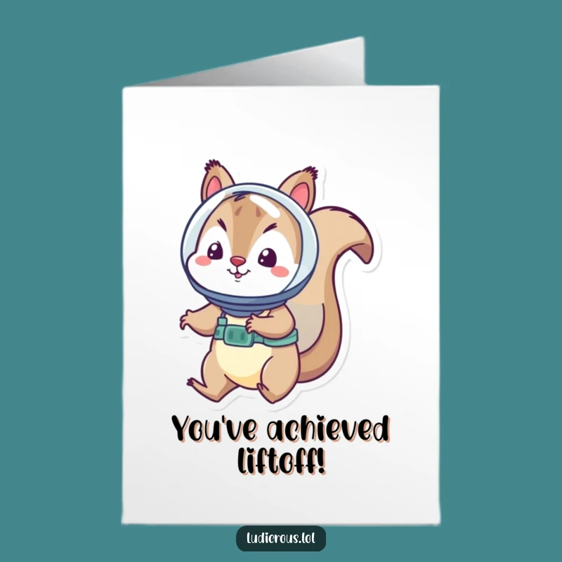 Free Printable Congrats Card: Squirrel Astronaut Space Celebration!