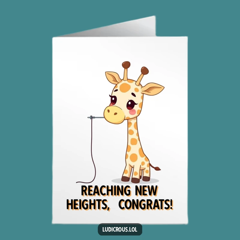 Printable Giraffe Congrats Card: Wobbly Neck Needle Success Free Download