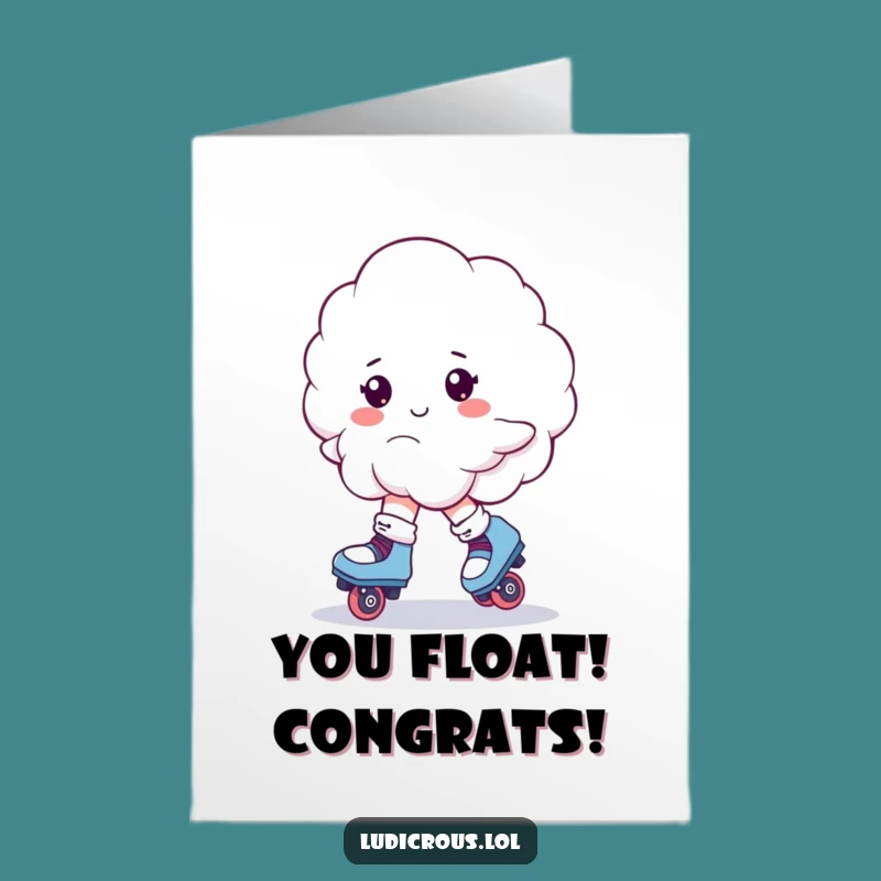 Free Printable Congrats Card: Cloud's Skating Success - Fun Achievement Download