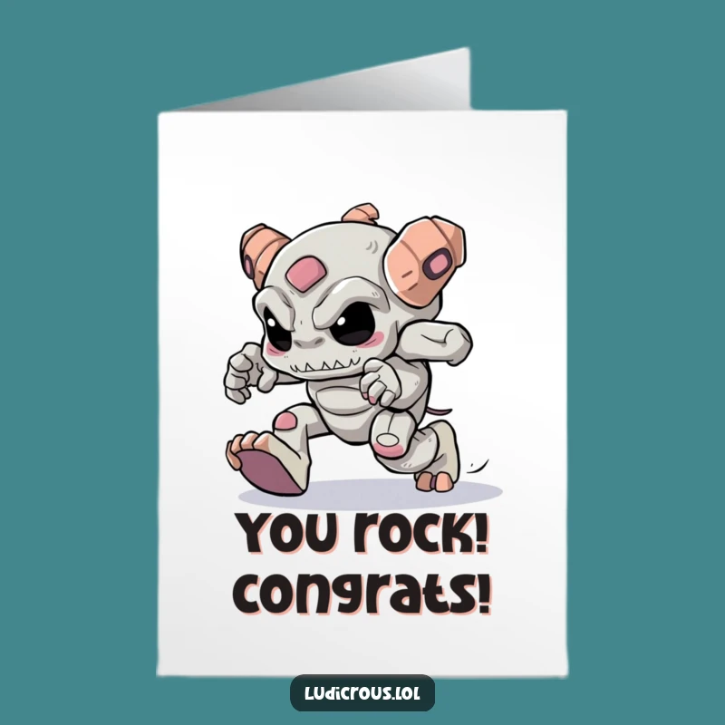 Free Printable Golem Congrats Card: Heavy Feet Skipping Downloadable Milestone Gift