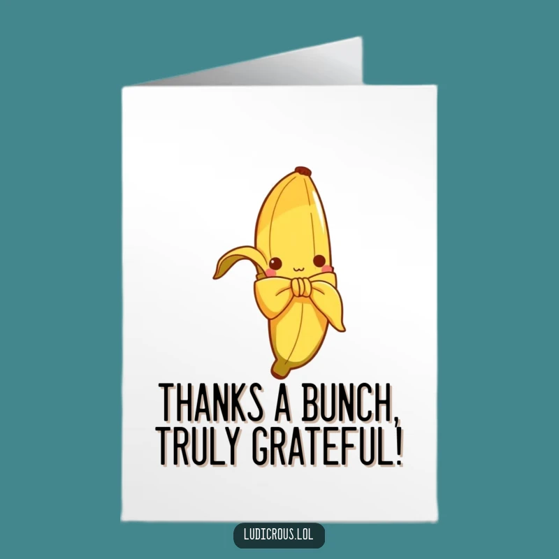 Free Printable Banana Bow Thank You Card: Humorous Downloadable Gift for Gratitude