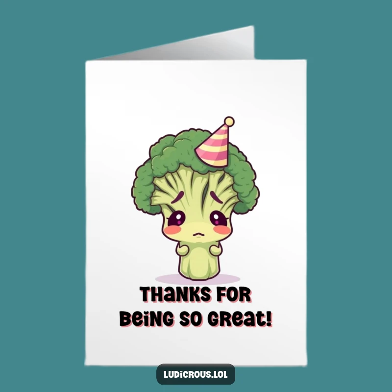 Free Printable Broccoli Thank You Card: Funny Downloadable Gift with a Twist