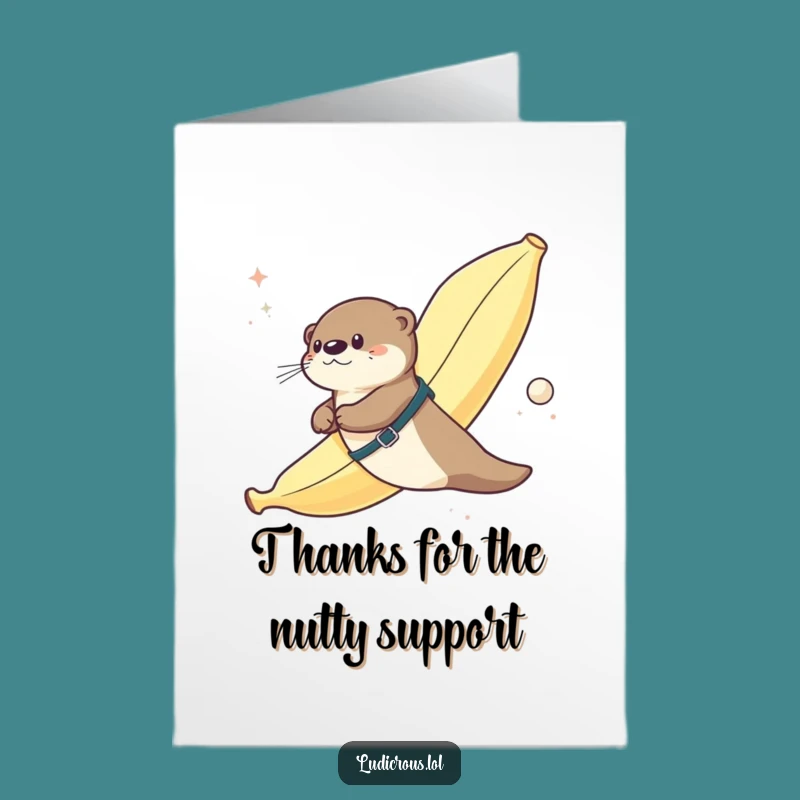 Free Printable Hilarious Thank You Card: Otter Banana Space Ride Downloadable Gratitude