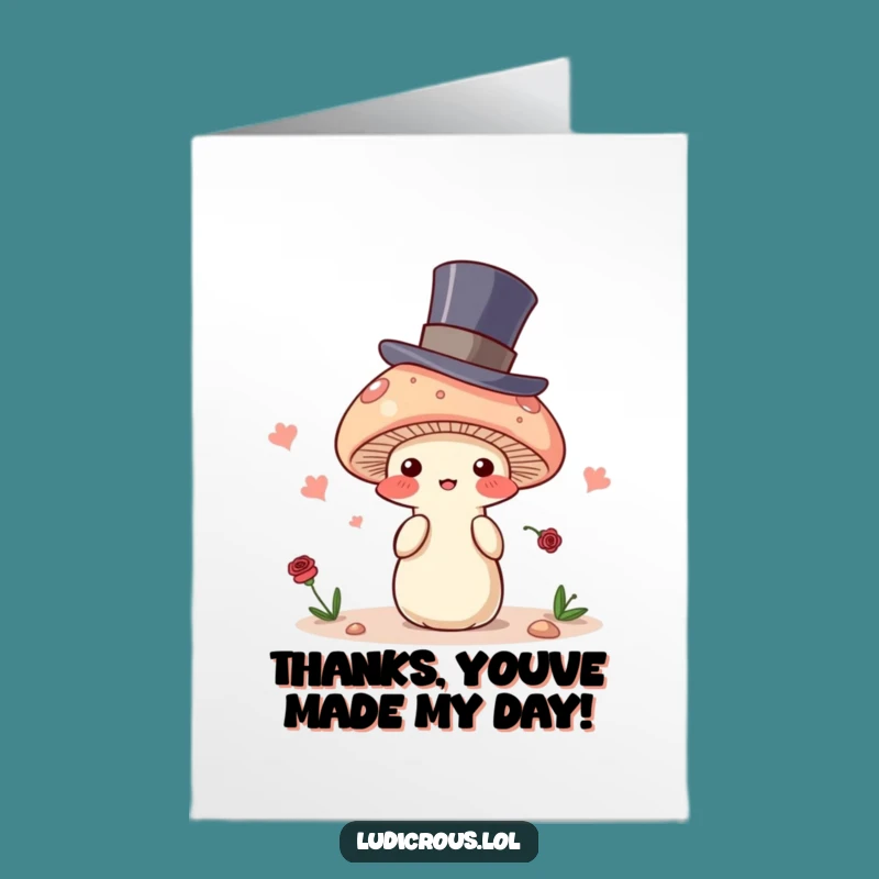 Free Printable Mushroom Thank You Card - Funny Magic Downloadable Gift