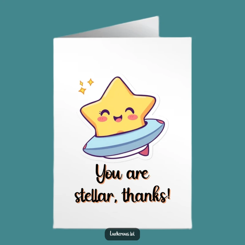 Free Printable Star Spaceship Thank You Card: Galactic Gratitude Downloadable Gift